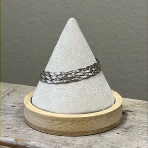 Vintage 7.25” Six Strand Braided Flat Herringbone Sterling Bracelet